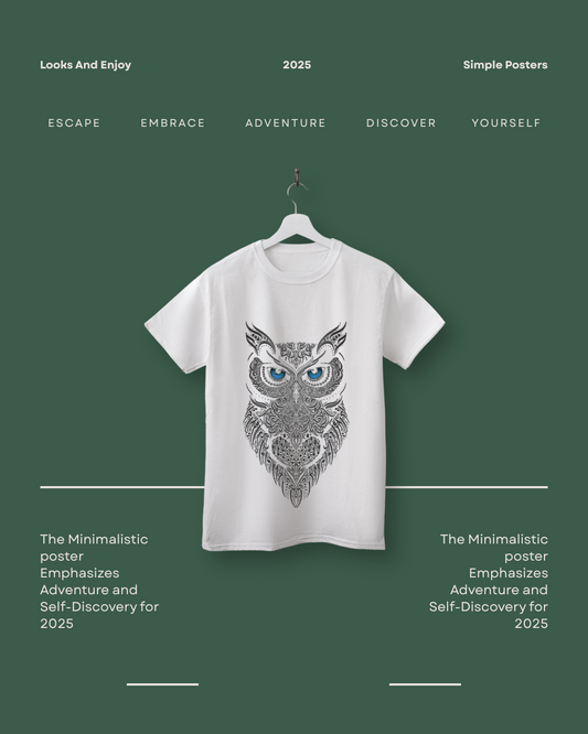 Owl Graphic Printed White Cotton T-Shirt – Unisex Round Neck