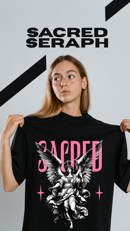 Sacred Seraph Graphic T-Shirt – Unisex Oversized Streetwear Tee